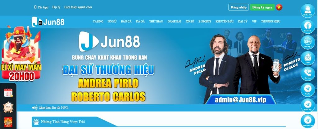 Giao diện Jun88 đẹp, thân thiện